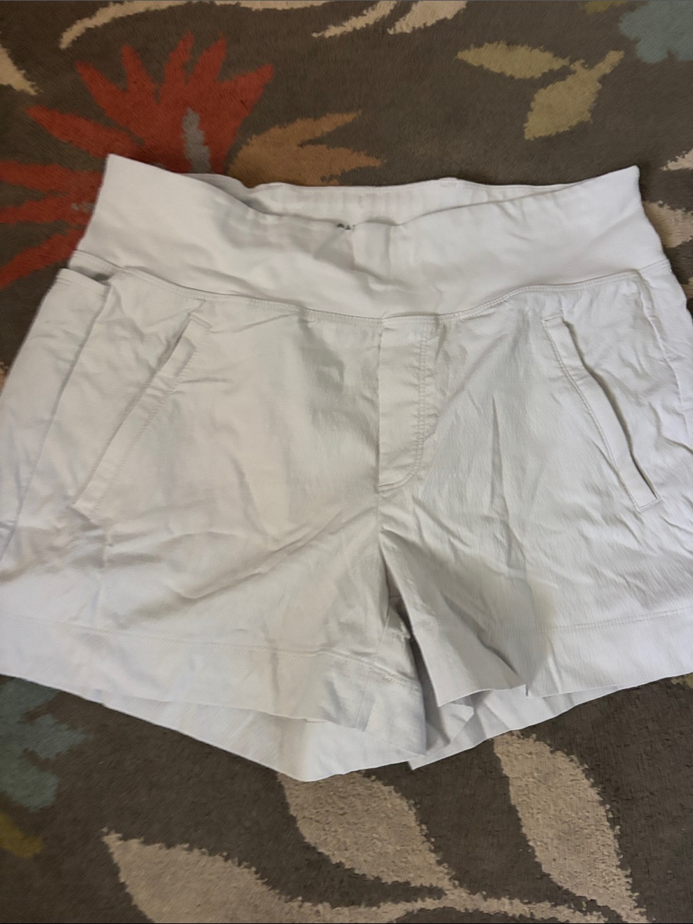 Athleta White High-Waist Pull-On Stretch Shorts